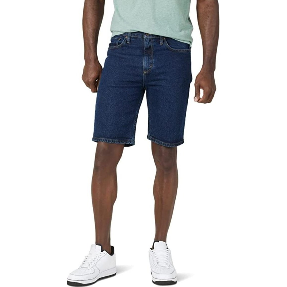 Wrangler men jean shorts GWS75DK straight flex navy 30 11" inseam $70